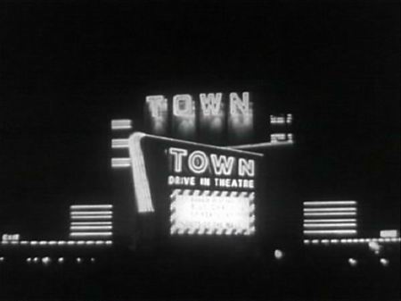 Town Drive-In Theatre - RARE NIGHT SHOT